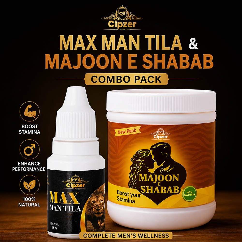 Cipzer Max Man Tila & Majoon E Shabab Combo | For Men's Vitality, Strength & Wellness Support | (15 ml) + (125 g)